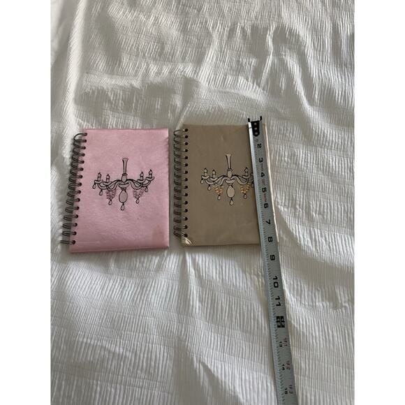 Lot of 2 Journals Notebooks Chandelier Glam Rhinestone Pink Beige Girly Lined - Picture 5 of 5